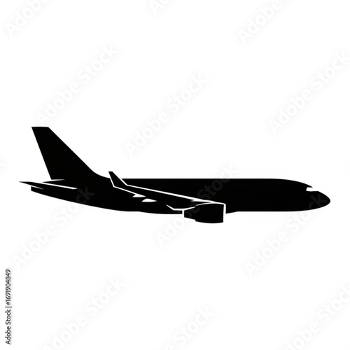 Vector art of commercial airplane silhouette