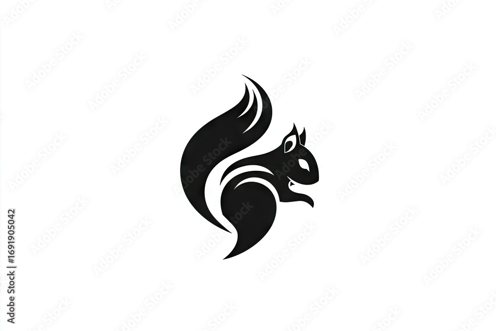 Naklejka premium Silhouette of a stylized squirrel.