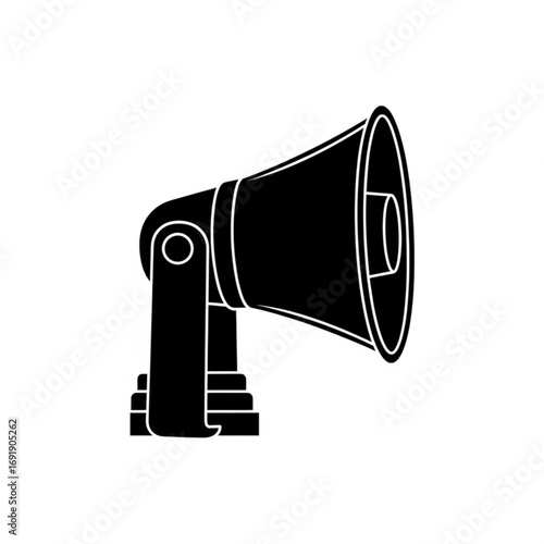 Vector art of black megaphone icon with simple design