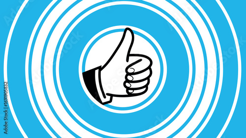 Thumbs up hand gesture icon illustration for approval and positive feedback  

