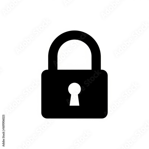 Vector art of black padlock icon with keyhole