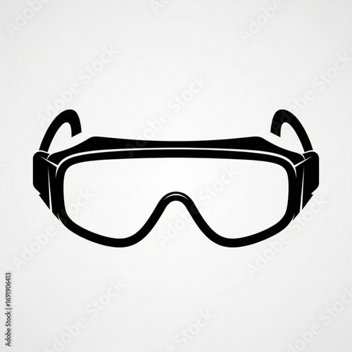 Vector art of black protective safety goggles