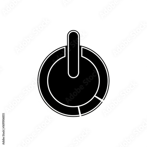 Vector art of black power button icon
