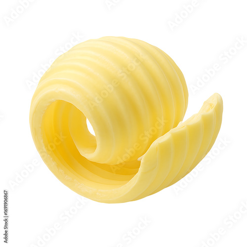 A single swirl of butter isolated on transparent background