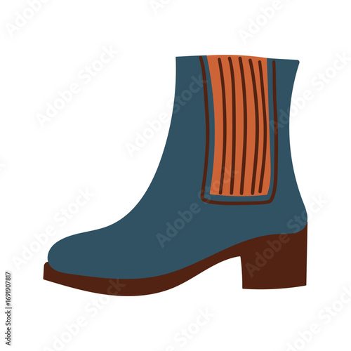 Footwear flat colored icons of female shoes boots for different seasons isolated vector illustration on white .