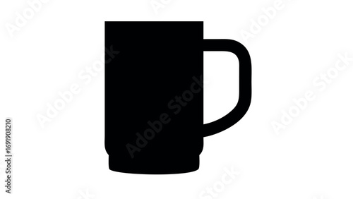 Black mug silhouette icon illustration
