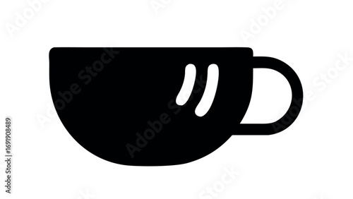 Black coffee cup silhouette icon illustration
