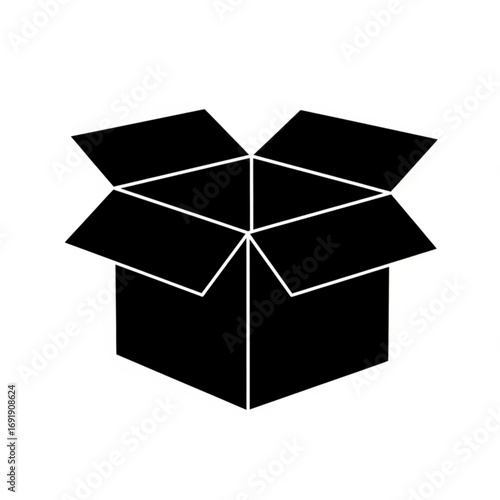 Vector art of open cardboard box with flaps