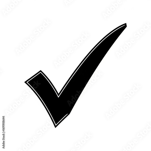 Vector art of black checkmark icon for approval