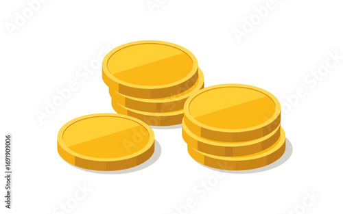 Stacks of Shiny Gold Coins Illustration for Business and Finance Concepts Economic Growth and Investment Opportunities Isolated