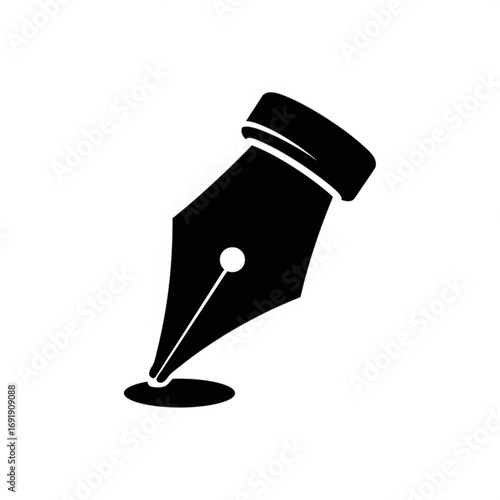 Vector art of black fountain pen nip