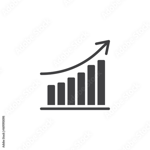 Trend chart solid vector icon