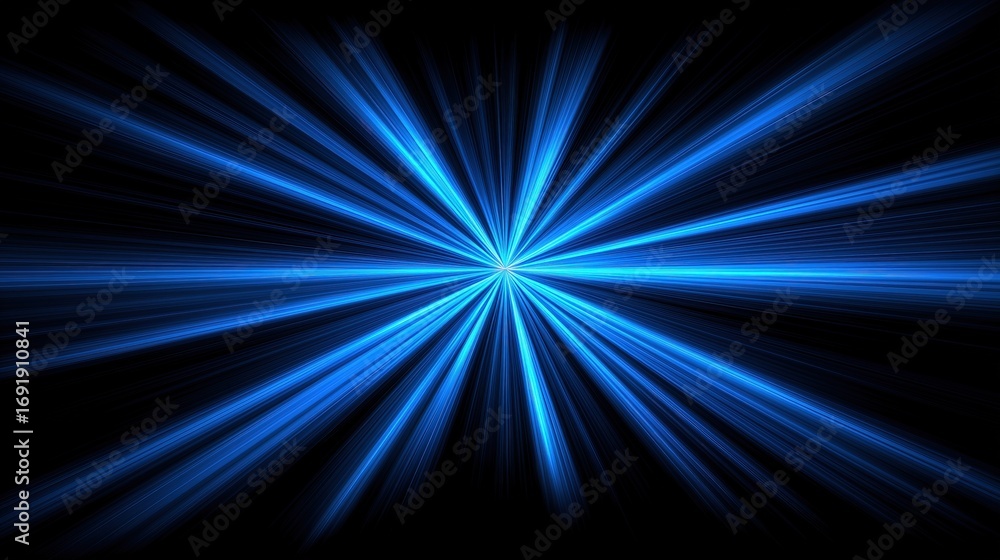 Fototapeta premium Geometric blue light burst with symmetrical pattern suitable for contemporary branding and corporate designs 