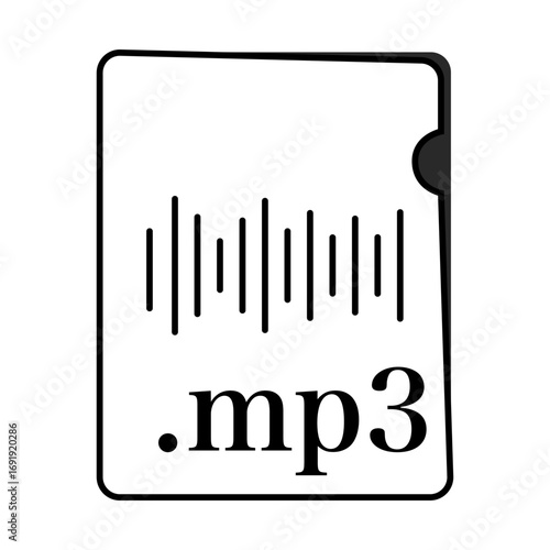 MP3ファイル形式 音声ファイル モノクロ〜MP3 file format audio file monochrome〜