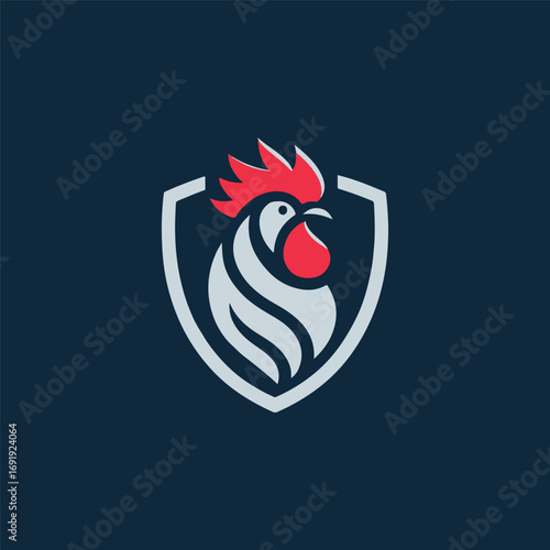 Rooster shield logo