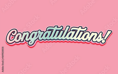 CONGRATULATIONS!, Congratulations gradient lettering greeting sign. Handwritten modern brush lettering with golden stars. Text for card, T-shirt print, banner, poster, web, notebook, sketchbook