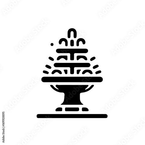 Water Fountain Minimalist Black Icon Public Event