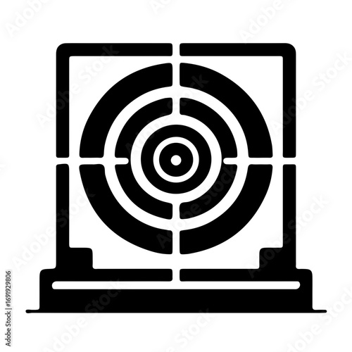 Shooting Gallery Target Minimalist Black Icon Arcade