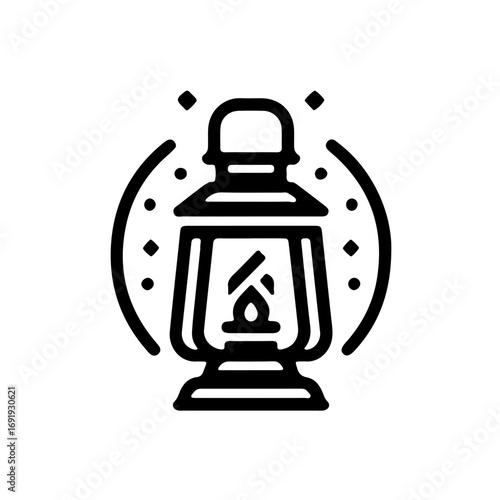 Lantern Minimalist Black Icon Night Light