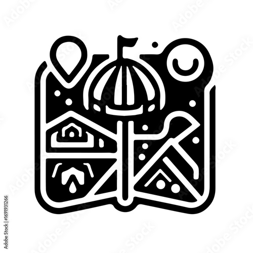 Festival Map Minimalist Black Icon Venue Map