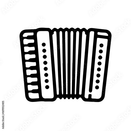 Accordion Minimalist Black Icon Folk Music