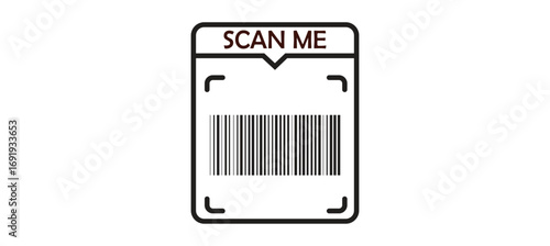QR Code Scan Label. Scan QR Code icon.