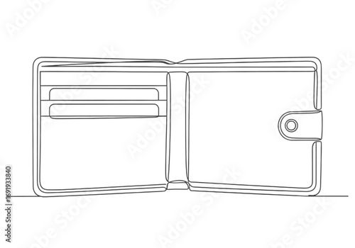 Minimal outline of mushroom leather wallet, PNG, no shadows