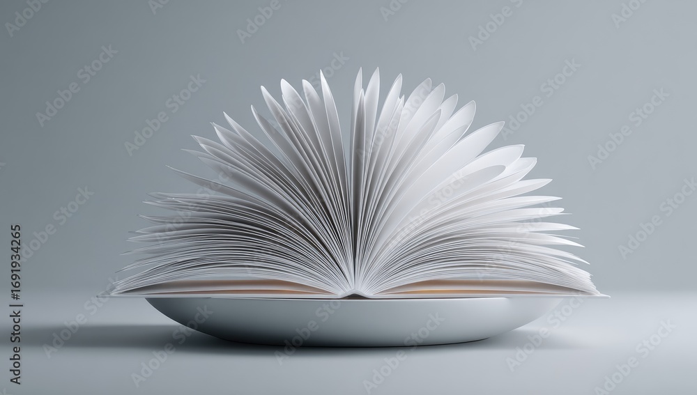 Fototapeta premium Open book resting on a dish