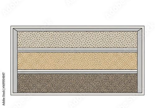 Flat insect farm tray icon, three horizontal lines, PNG, no shadows