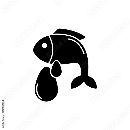 Icon a fish oil, isolated against a clean background.