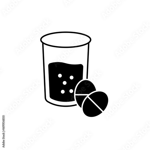 Icon a effervescent tablet, isolated against a clean background.