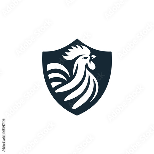 Rooster shield logo