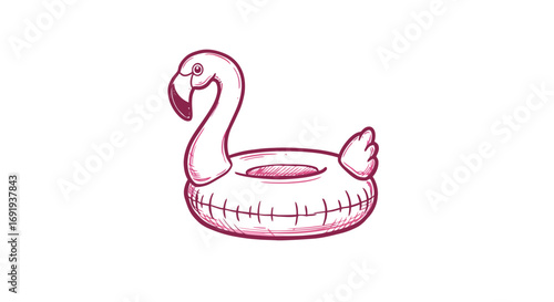 Pink flamingo inflatable pool float ring 1.