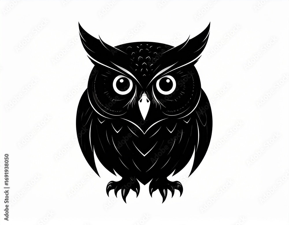 Fototapeta premium owl on white background