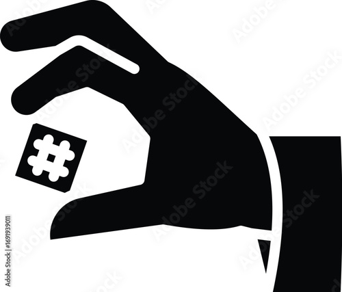 hand holding chip