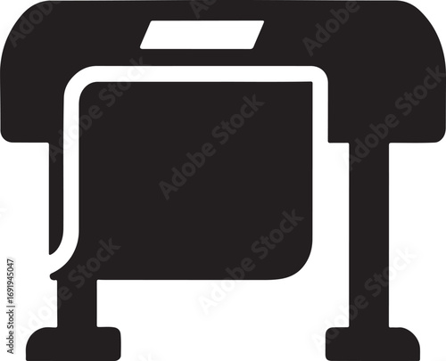 Large Format Printer Plotter Silhouette Wide Printing Signage & Graphic Design Vector Icon