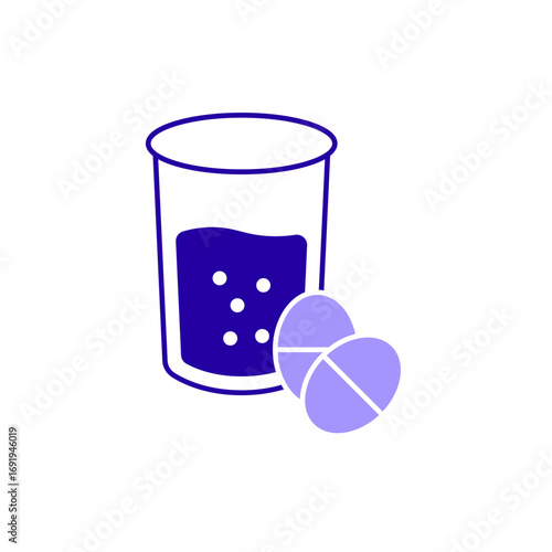 Icon a effervescent tablet, isolated against a clean background.