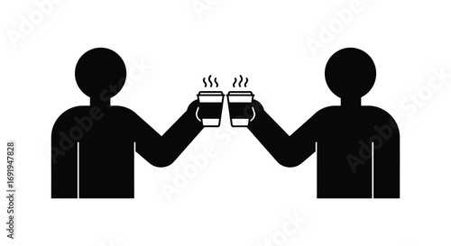 two people sharing hot drinks in cups