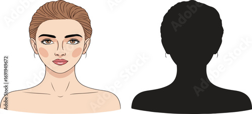 Illustration of a woman with a shadow figure next to her