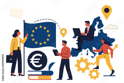 European business growth: teamwork and strategy for financial success in modern economy