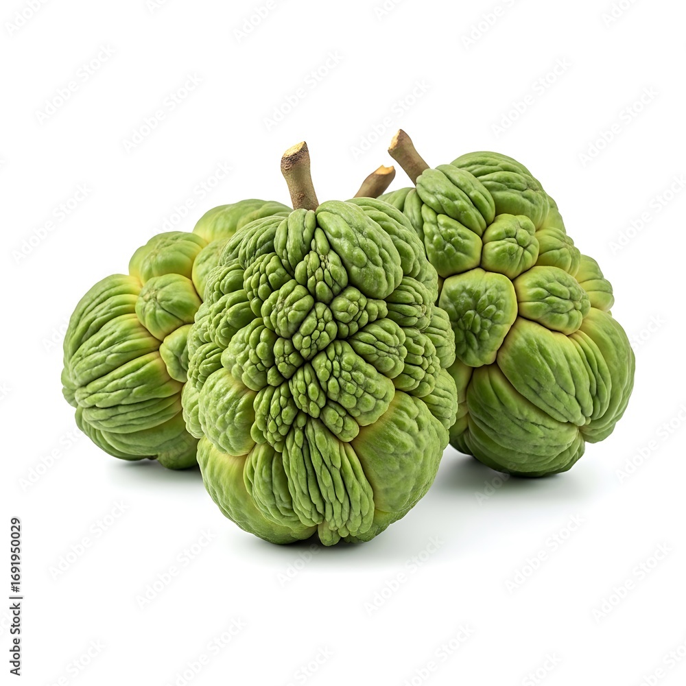 Fototapeta premium Fresh Green Cherimoya Fruits A Delicious Tropical Treat