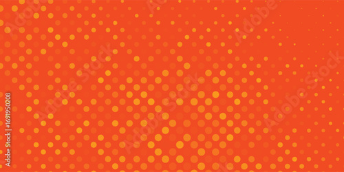 Dots halftone orange color pattern gradient texture with technology digital background. Dots pop art comics modern Dot polka best seller background