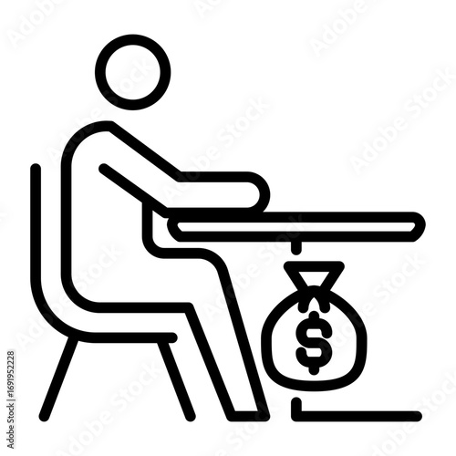 bribery Line Icon