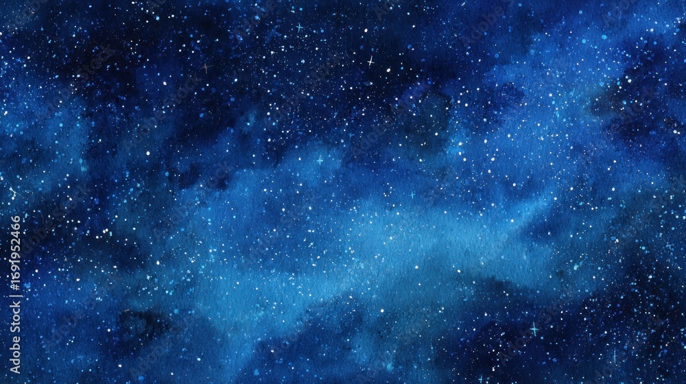 Fototapeta premium Celestial Watercolor: A Night Sky Tapestry