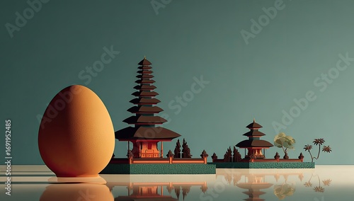 Easter egg near Balinese temple