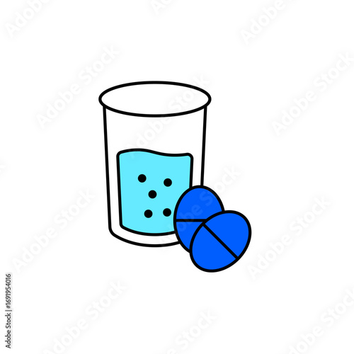 Icon a effervescent tablet, isolated against a clean background.