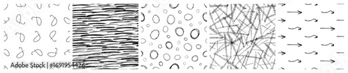 Set of seamless patterns with scribble smears