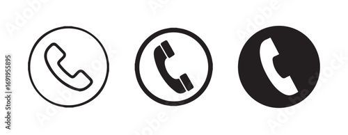 Professionally Designed Phone Icons in Multiple Styles for Web Use  