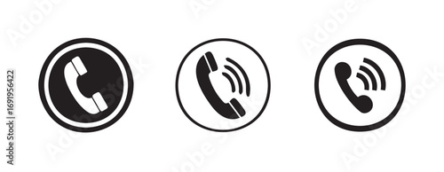Set of Clear and Modern Phone Call Symbols for UI Design Projects 