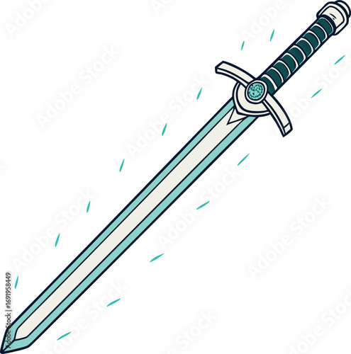Futuristic cyber sword with neon glow and energy aura futuristic weapon concept art